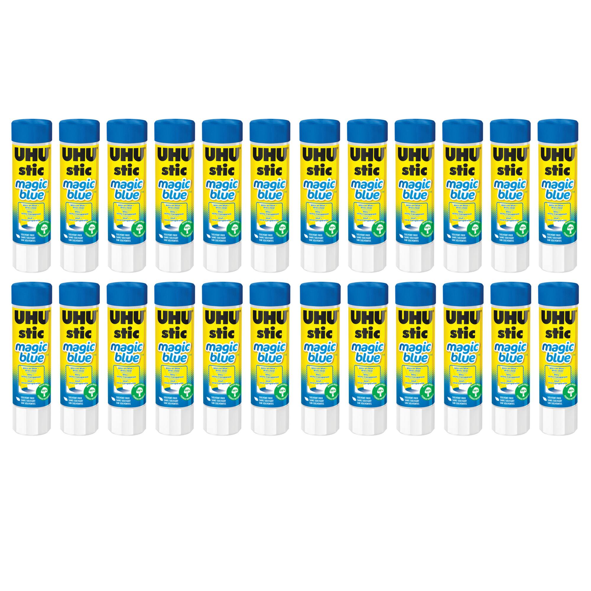 STAEDTLER® 8.2g UHU Stic Magic Blue Dries Clear Glue Sticks, 24ct.